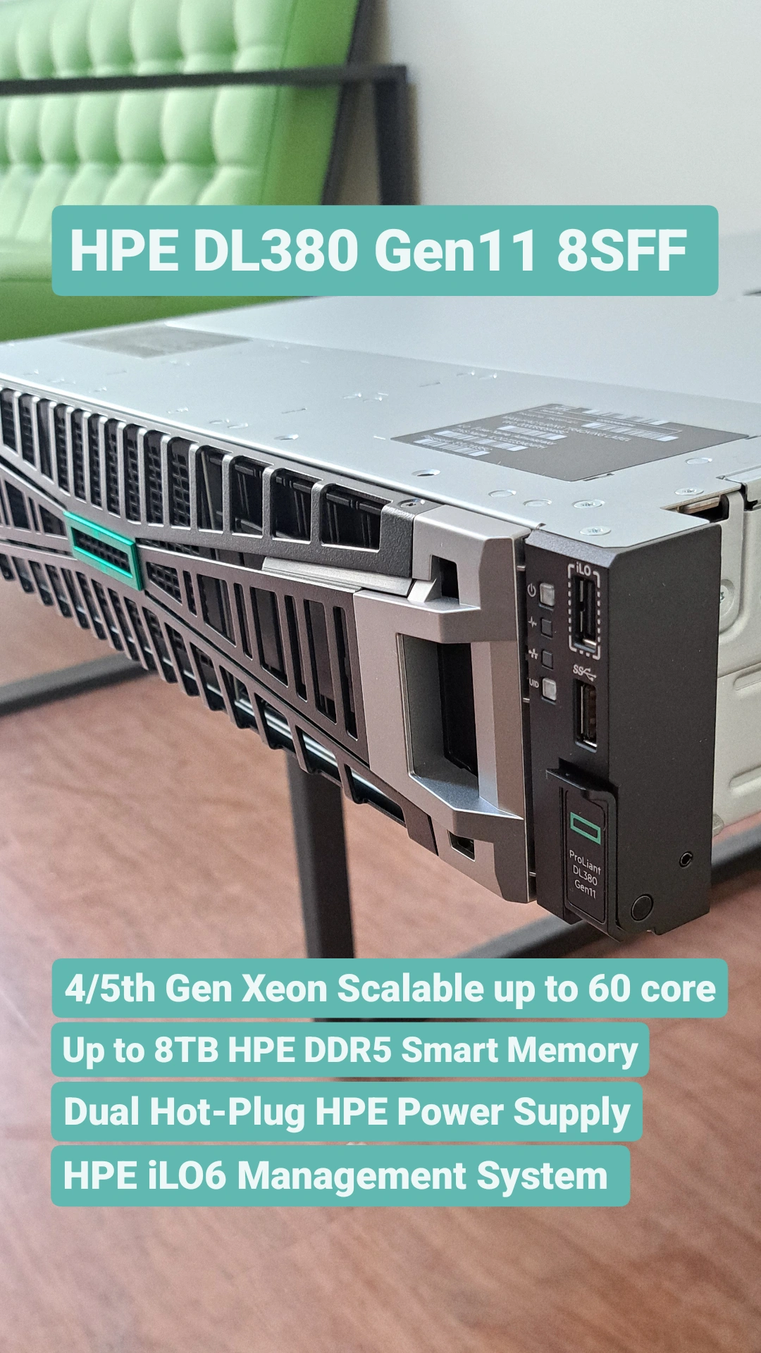 HPE DL380 Gen11 4410Y MR408i-o NC 8SFF Server (1000W)